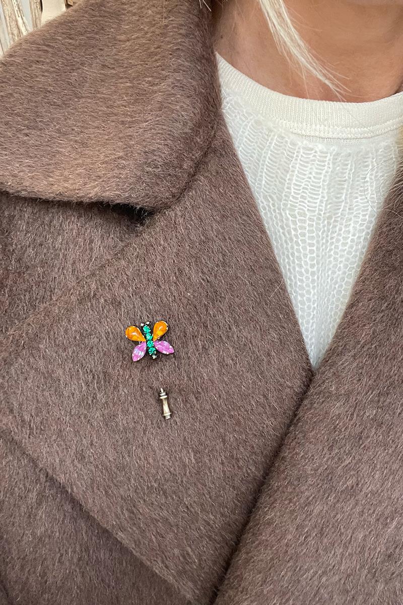 Alfiler Mariposa Morado Naranja