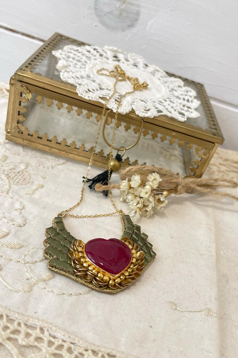 Collar Analia Kaki Metalizado