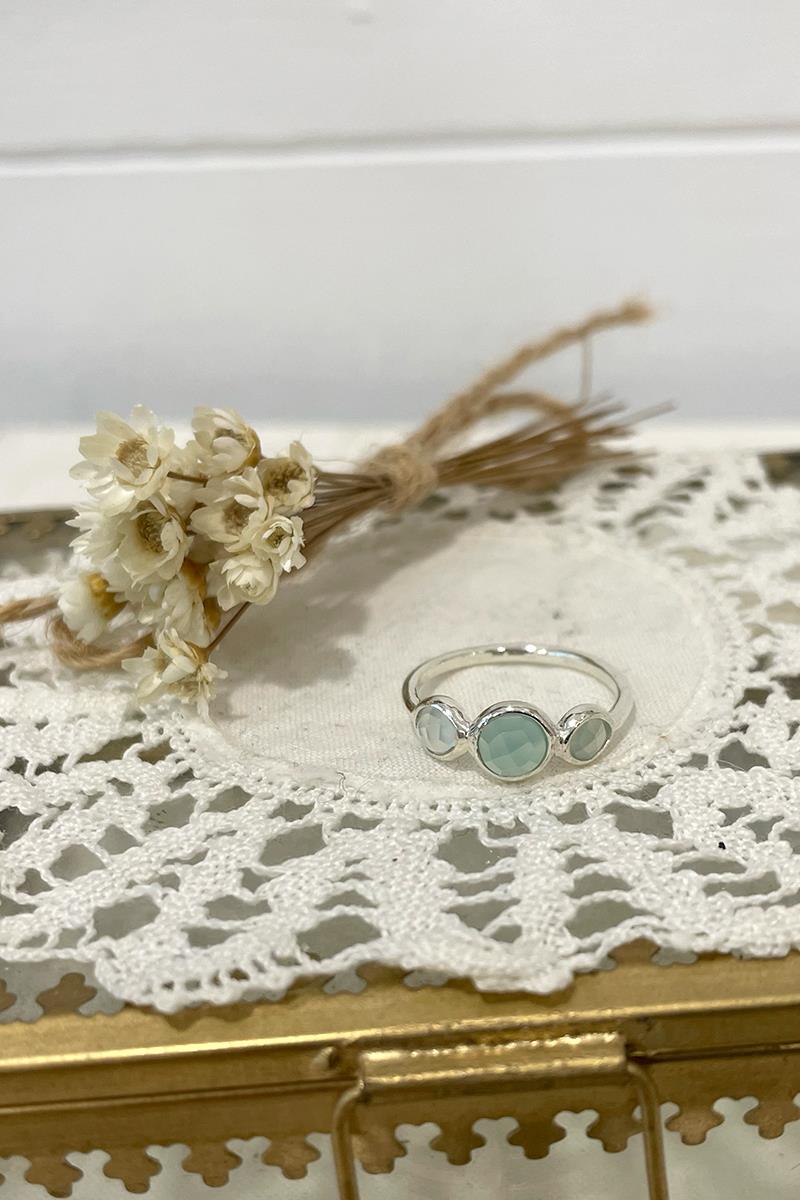 Anillo Pune Calcedonia Plata