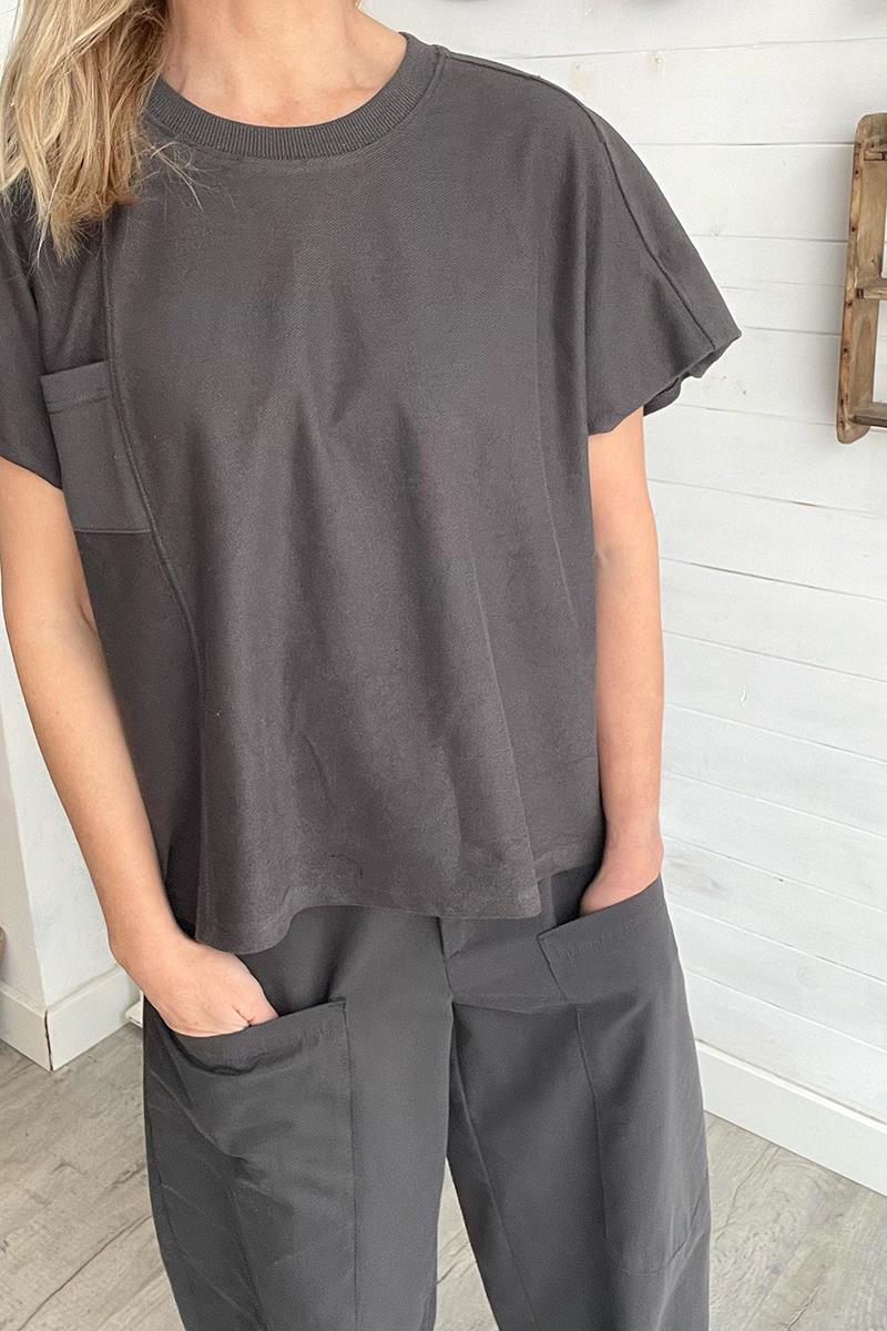 Camiseta Pique Antracita