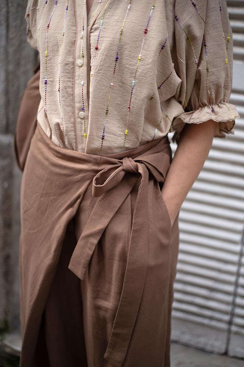 Pantalon Lino Marron