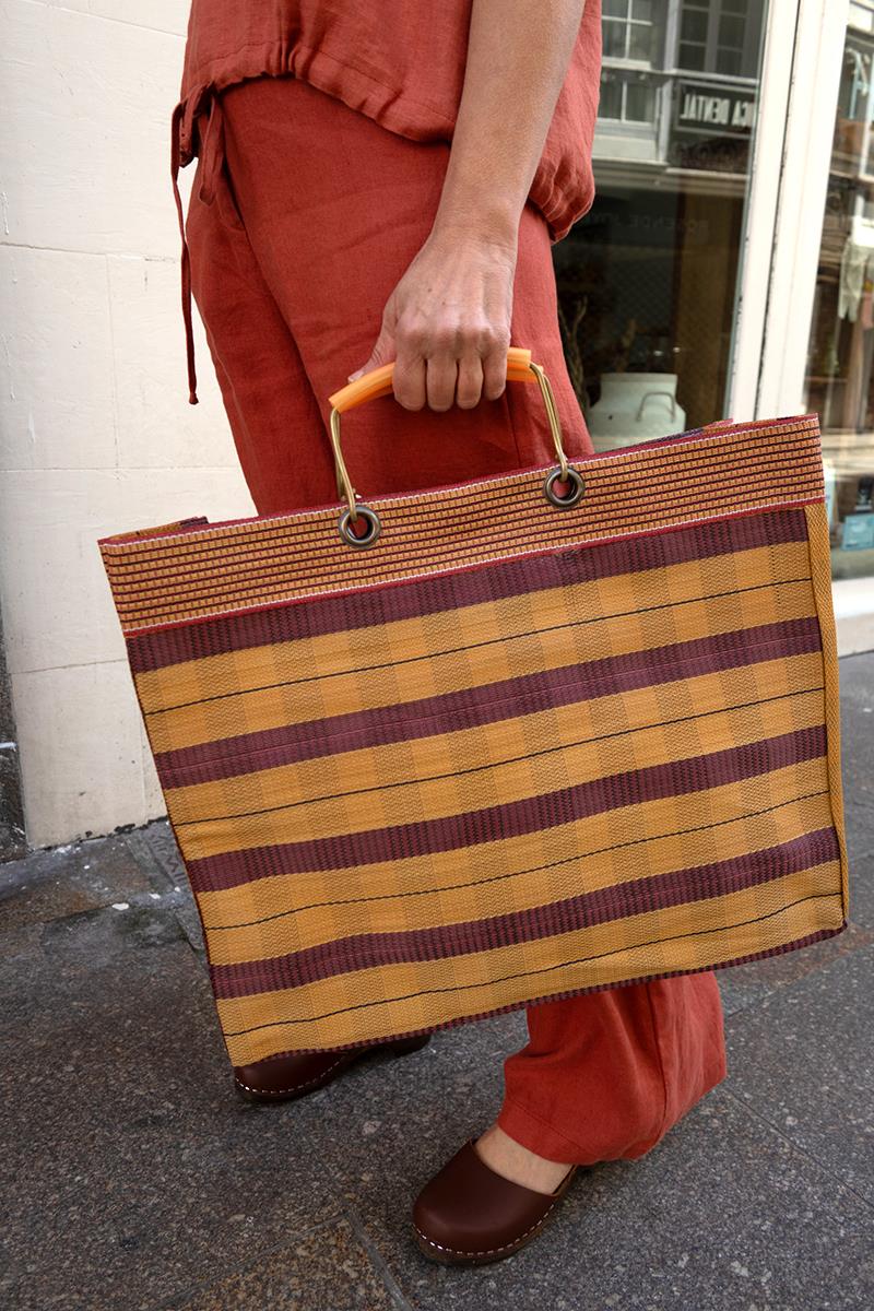 Bolsa Reciclada Rayas Vino