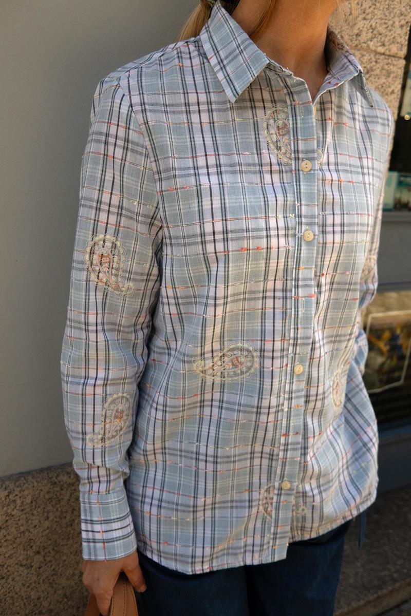 Camisa Cuadros Bordados Paisley