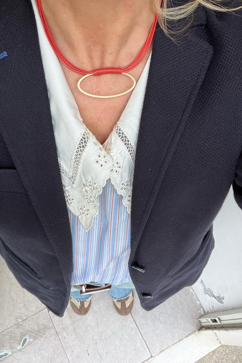 Collar Ovalo Cordones Caldero