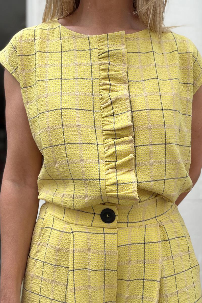 Blusa Cuadros Amarillos