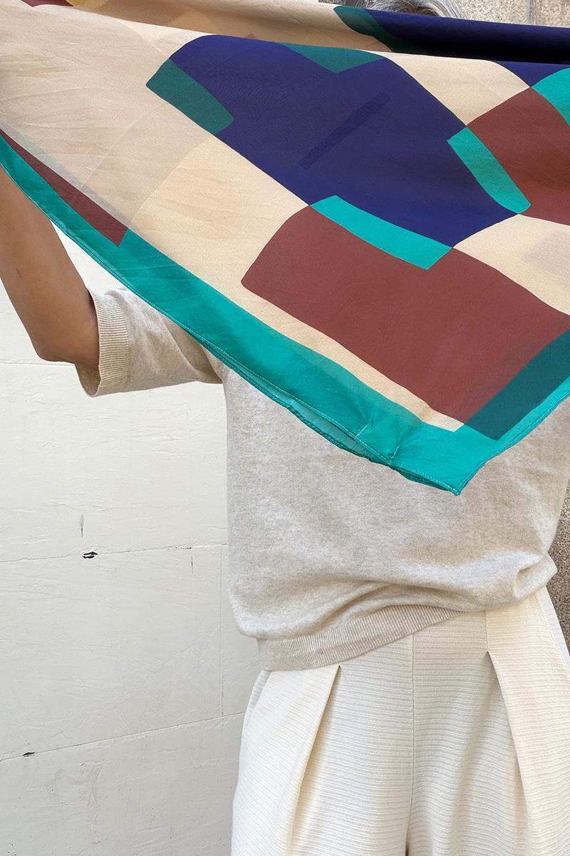 Pañuelo Seda Pixel Neutro