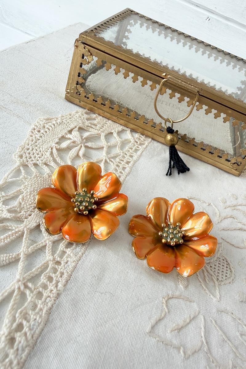Pendientes Flor Naranja