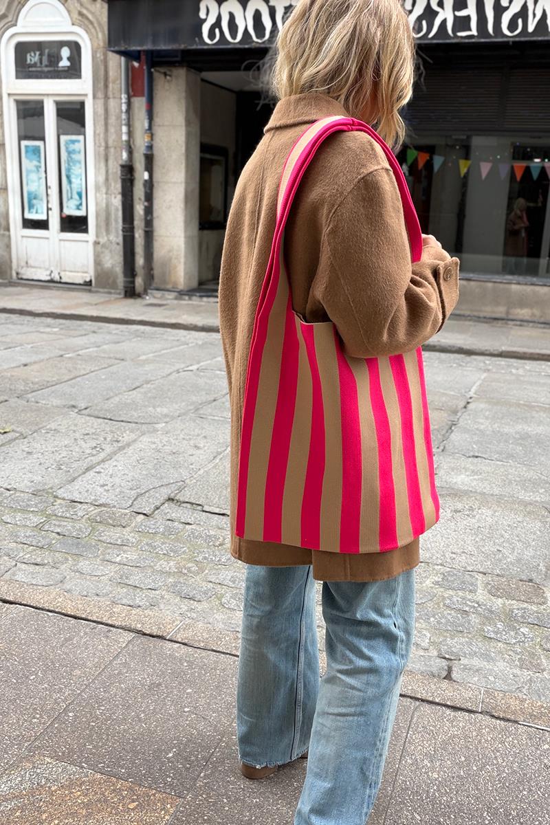 Bolso Rayas Camel Fluor