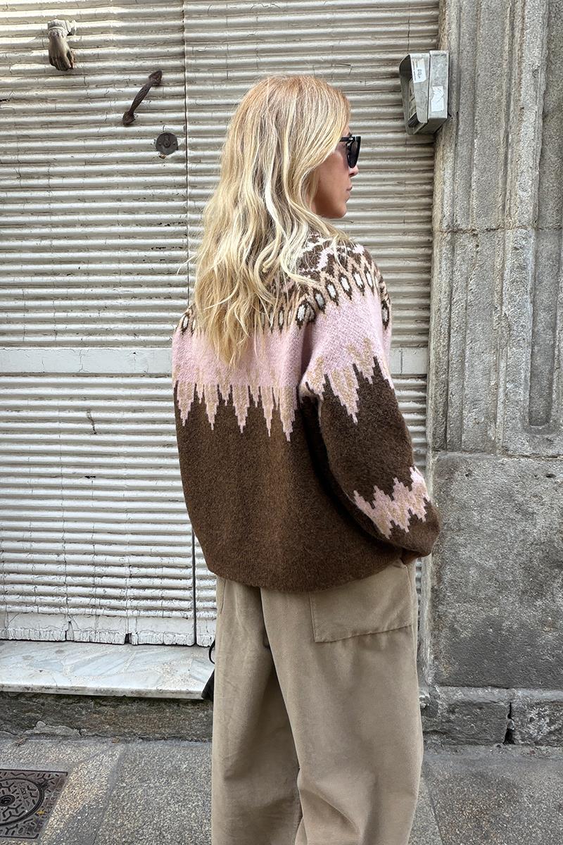 Chaqueta Grecas Rosa - Orfeo