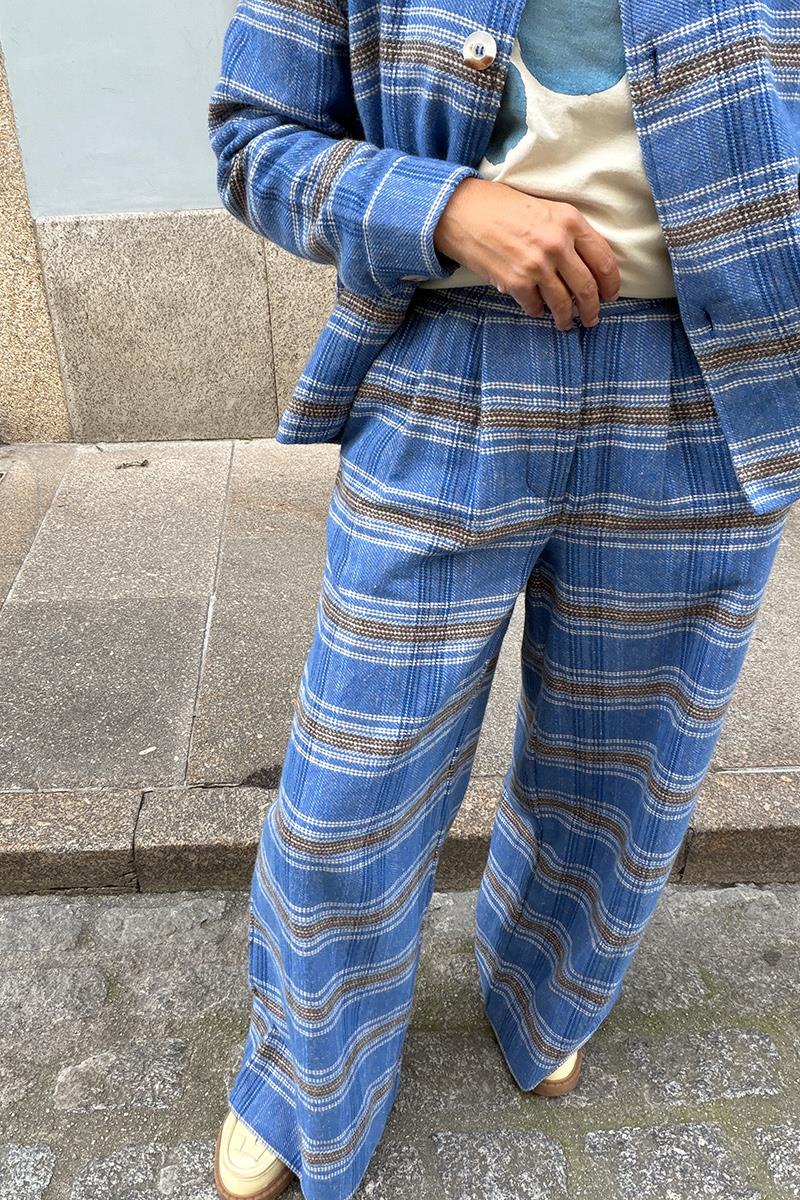 Pantalon Cuadros Azul